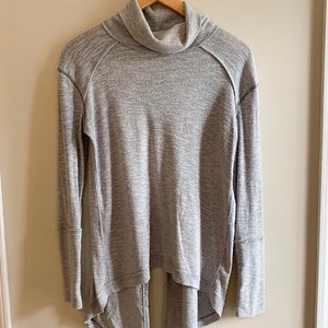 Free People Split Back Grey Turtleneck